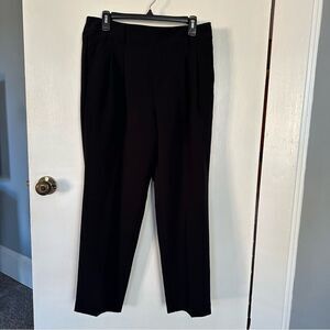 Loft Pleated Black High Rise Tapered Leg Pants Womens Size Medium